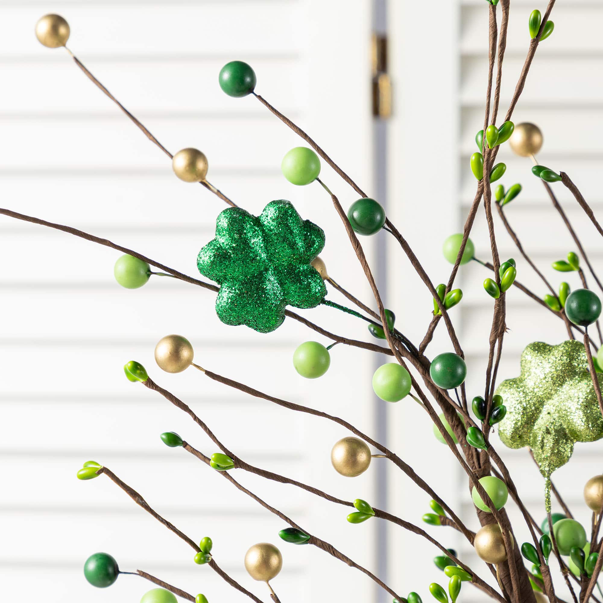 Glitzhome® 28" St. Patrick's Berry & Shamrock Picks Set